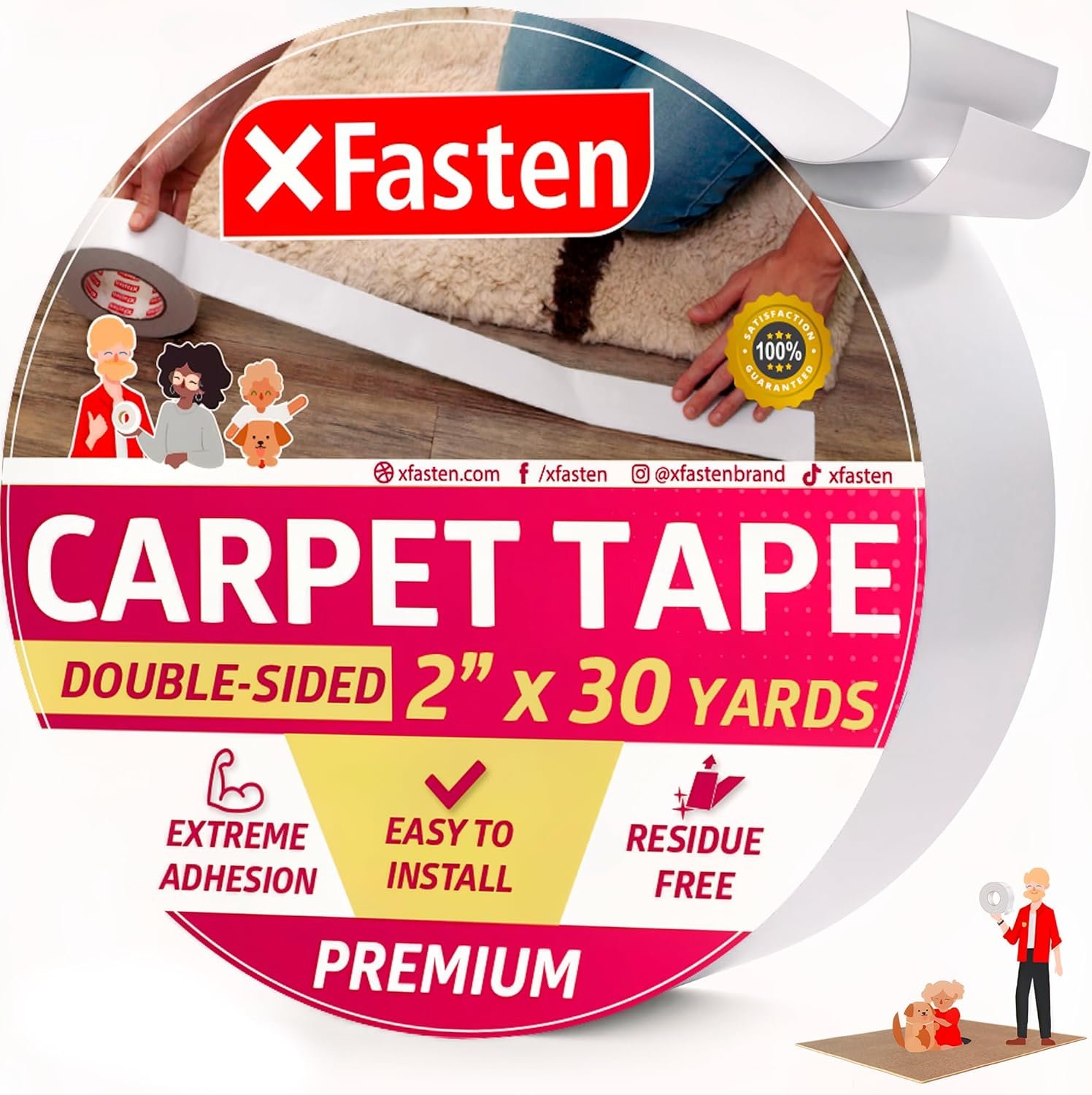 Stay Safe with XFasten Double-Sided Carpet Tape