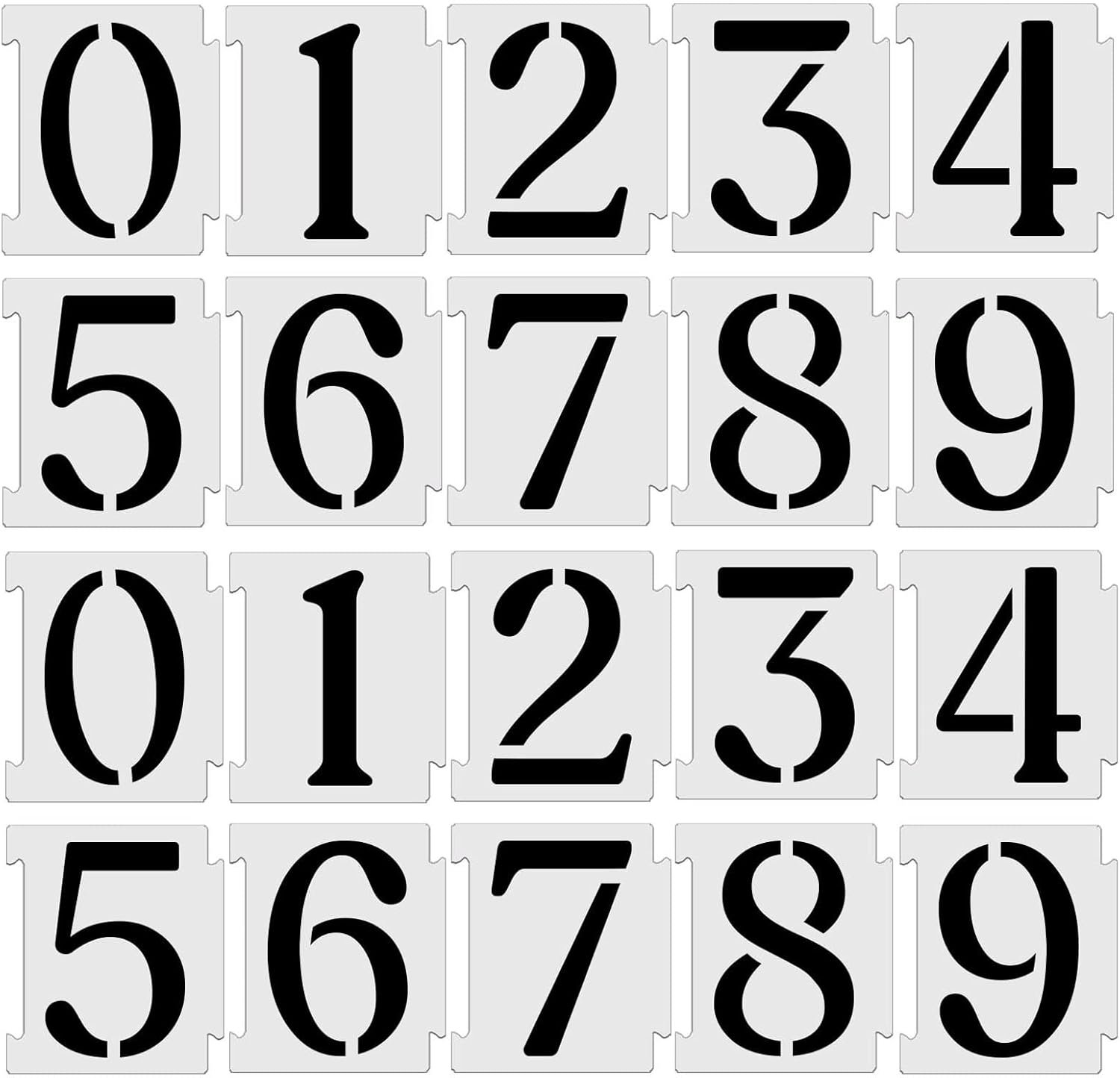 YEAJON 4 Inch Curb Stencil Kit - 20 Reusable Stencils