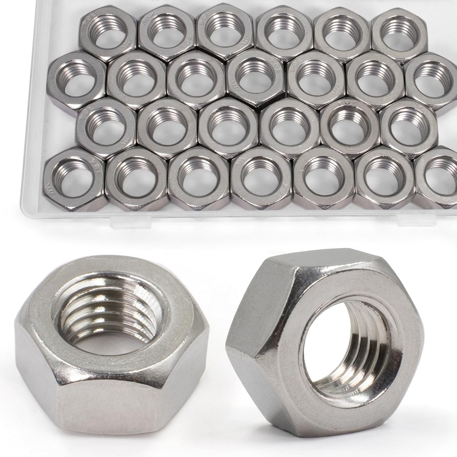 ZQZ Stainless Steel Hex Nuts – 25 Pack