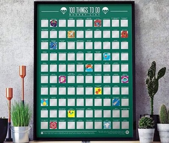 100 Things Bucket List Scratch Off Poster