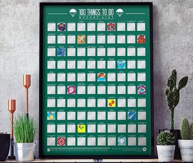 100 Things To Do Bucket List Scratch Off Poster