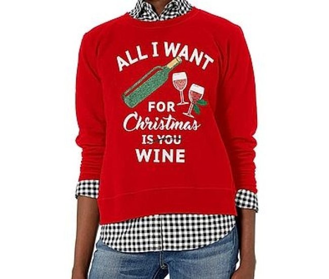 All I Want for Christmas is Wine Ugly Sweater