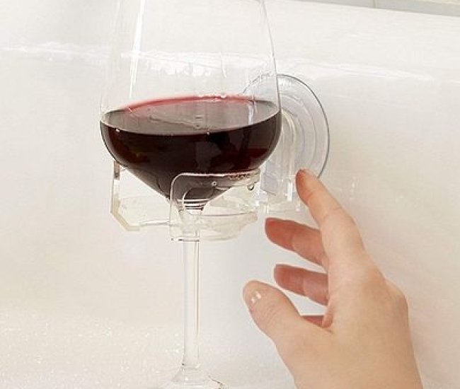Bath And Shower Wine Glass Holder