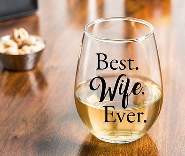 Best Wife Ever Stemless Wine Glass