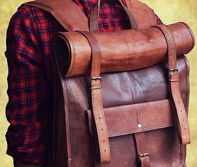 Genuine Leather Rucksack Backpack
