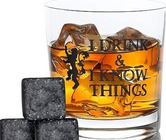 I Drink And I Know Things Whiskey Glass