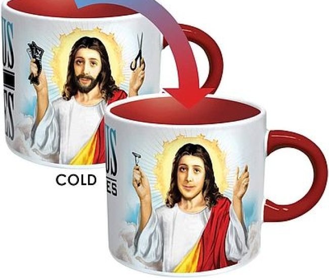 Jesus Shaves Heat Activated Mug