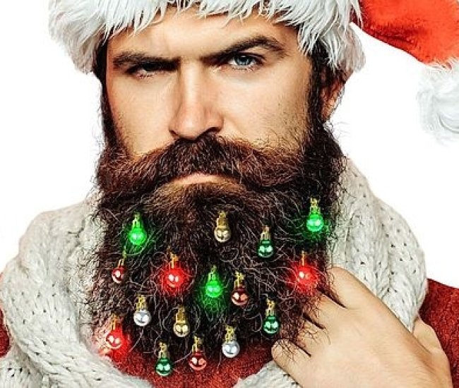 Light Up Beard Christmas Ornaments