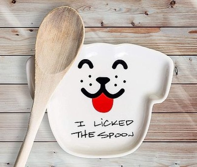 Naughty Dog Spoon Rest Ceramic Dish