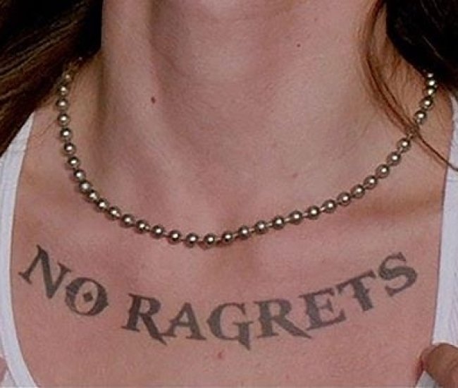 No Ragrets Temporary Tattoo