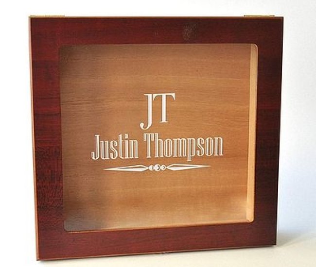 Personalized Glass Top Humidor