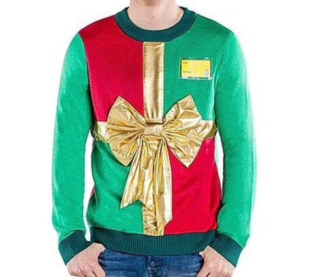 Wrapped Up With a Bow Ugly Christmas Sweater