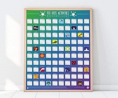 100 Kids Activities Bucket List Scratch Off Poster