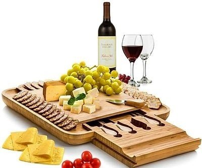 Bamboo Cheese Board and Kn...