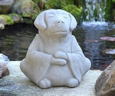 Meditating Dog Garden Stone