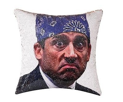 The Office Prison Mike Flip Sequin Pillow Cover
