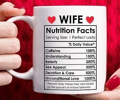 Wife Nutrition Facts Mug