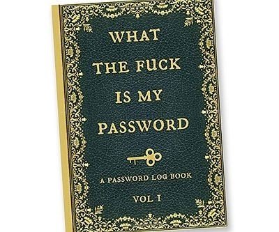 WTF Is My Password Log Book